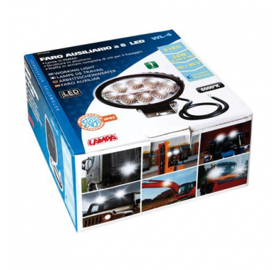 Faro Auxiliar Ovalado Blanco 8 Led 10/30v 24w Ip67