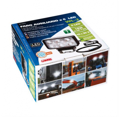 Faro Auxiliar Rectangularblanco 6 Led 10/30v 18w