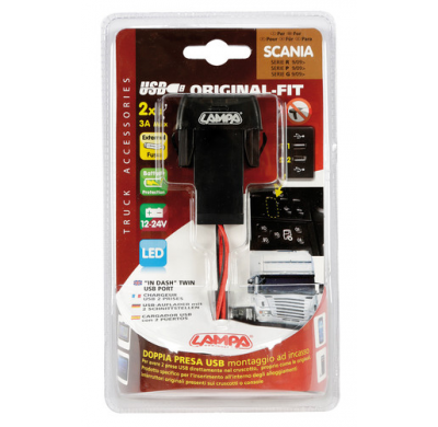 Toma Doble Del Usb 12 / 24v Scania