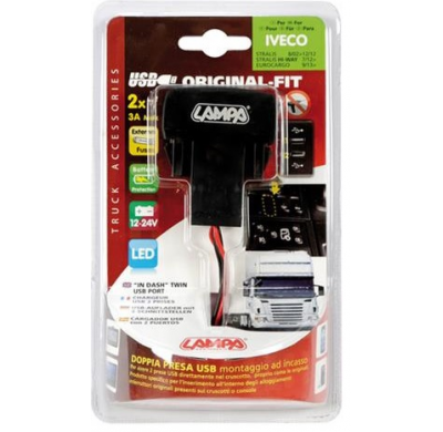 Toma Doble Del Usb 12 / 24v Iveco