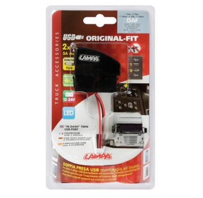 Toma Doble Del Usb 12 / 24v Daf