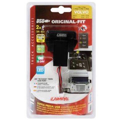Toma Doble Del Usb 12 / 24v Volvo