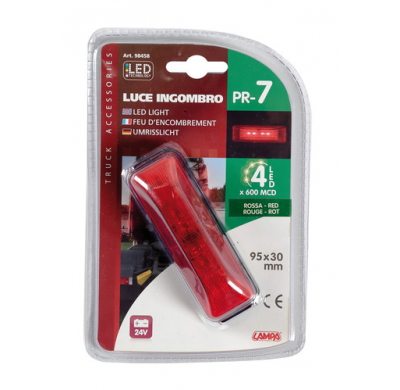 Luz De Galibo Trasera Rectangular 4 Leds Rojo