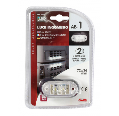 Luz De Galibo Frontal Ovalada 2 Led 24v Blanco