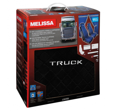 Set De Cortinas Y  Fundas De Asiento Negra "Melissa"