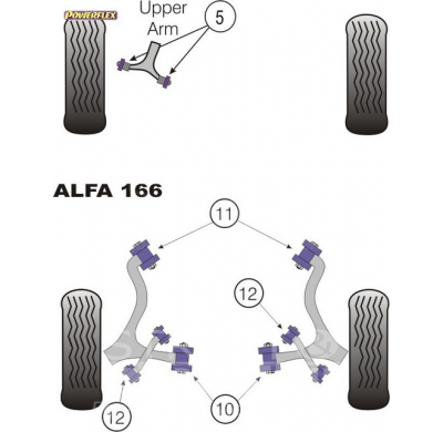 Powerflex Silentblock Front Upper Arm Bush ALFA ROMEO 166