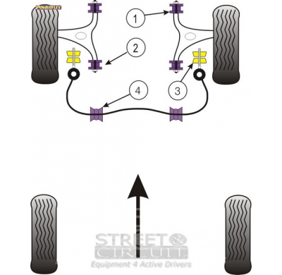Powerflex Silentblock Front Anti Roll Bar To Chassis Bush 23mm FIAT Coupe (1993-2000), Brava, Bravo, Marea (1995-2001)