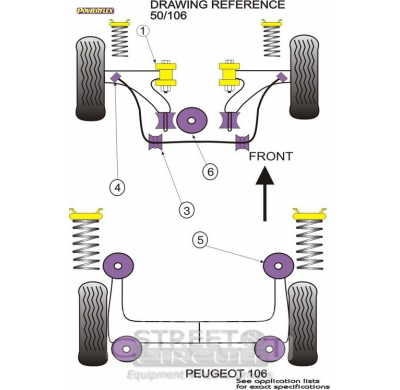 Powerflex Silentblock Front Anti Roll Bar Mount (Inner) 22mm PEUGEOT 106 & 106 GTi/Rallye