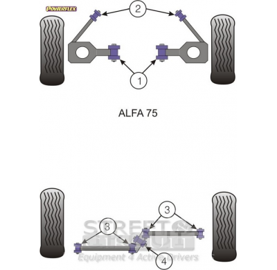 Powerflex Silentblock Front Upper Spring Mount Inner Bush ALFA ROMEO Alfetta, Giulietta, GTV6, 75 (Milano)