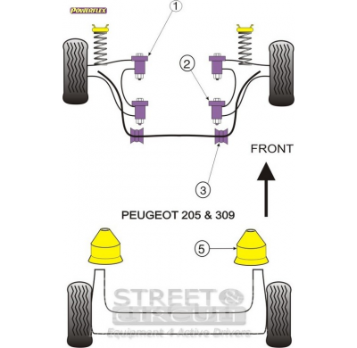 Powerflex Silentblock Rear Bump Stop Peugeot 205 Gti & 309 Gti