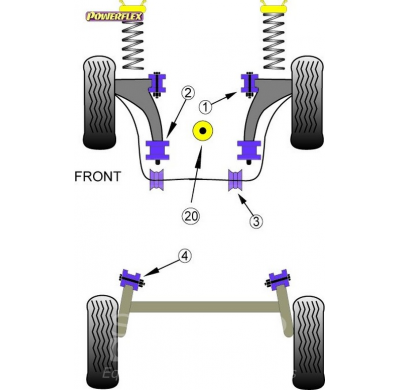 Powerflex Silentblock Rear Beam Mounting Bush, 72.5mm SKODA Fabia (2000-2007)