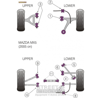 Powerflex Silentblock Rear Upper Rear Arm Inner Bush MAZDA Mk3 NC (2005 on)