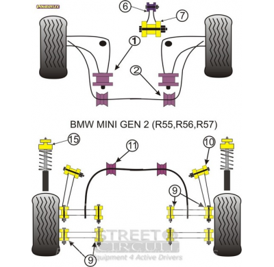 Powerflex Silentblock Rear barra estabilizadora 18mm BMW Mini Generation 2