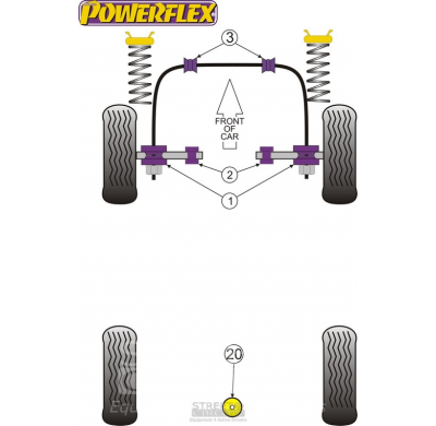 Powerflex Silentblock Front Anti Roll Bar To Chassis 25mm AUDI V8 Type 44 & 4C (10/88-11/93)