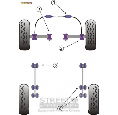 Powerflex Silentblock Rear Tie Bar to Hub Bush OPEL Agila (2000-2008)