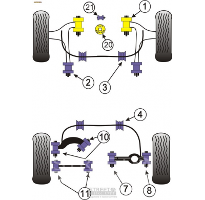 Powerflex Silentblock Front Anti Roll Bar To Chassis Bush 21mm VOLVO C30 (2006- )
