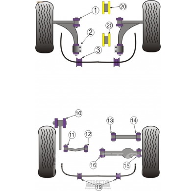 Powerflex Silentblock Rear Lower Engine Mount Insert (79mm Option) Fiat Croma (2005 - 2011)