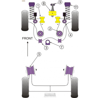 Powerflex Silentblock Rear Beam Mounting Bush, 69mm VOLKSWAGEN Bora 2WD (1997 - 2006)