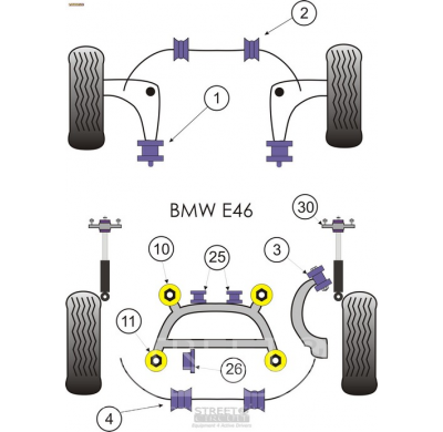 Powerflex Silentblock Front barra estabilizadora 21.5mm BMW E46 3 Series