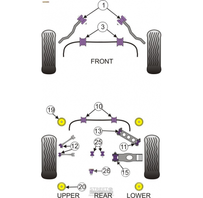 Powerflex Silentblock Rear Subframe Rear Mounting Bush BMW E82 1 Series M Coupe (2010-2012)