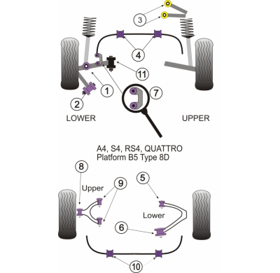 Powerflex Silentblock Rear barra estabilizadora 20mm AUDI RS4 inc. Avant (2006 - 2008)