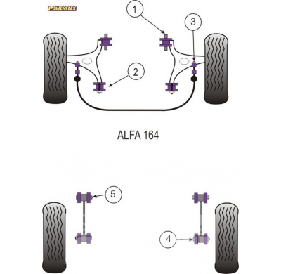 Powerflex Silentblock Rear Tie Bar to Hub Bush Alfa Romeo 164 V6 & Twin Spark (1987 -1998)