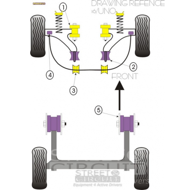 Powerflex Silentblock Front Anti Roll Bar Inner Mount Fiat Uno Inc Turbo