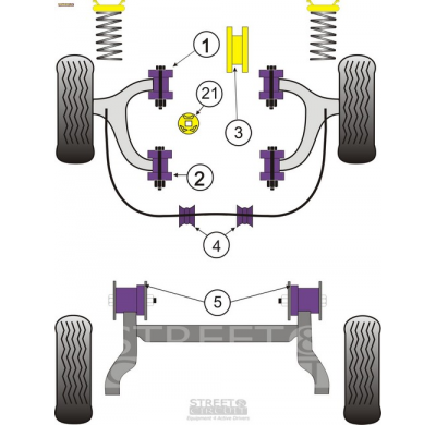 Powerflex Silentblock Front Anti Roll Bar Mounting Bush 20mm OPEL Astra MK4 - Astra G (1998-2004)