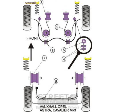 Powerflex Silentblock Bump Stop Kit OPEL Cavalier 2WD (1989-1995), Vectra A (1989-1995)