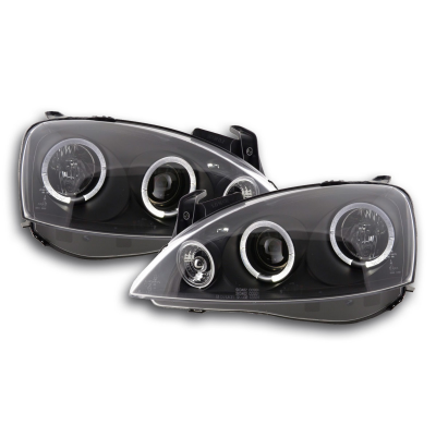 Faros Angel Eyes Opel Corsa C 01-06 Negro