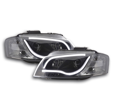 Faros Luz Diurna Con Led Lightbar Audi A3 8p/8pa 03-08 Negro