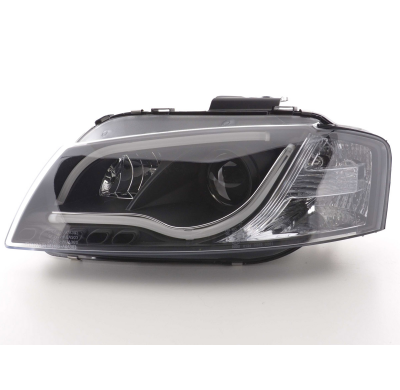 Faros Luz Diurna Con Led Lightbar Audi A3 8p/8pa 03-08 Negro