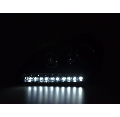Faros Luz Diurna Porsche Cayenne 03-07 Negro