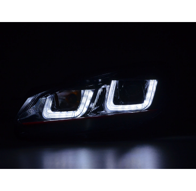 Faros Luz Diurna Vw Golf 6 08-12 Negro Gti-Look