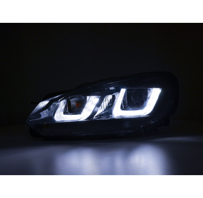 Faros Luz Diurna Led Daytime Running Light Vw Golf 6 08-12 Negro