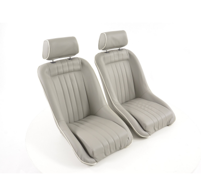 Juego Asientos Deportivos Retro-Look Gris Fk Automotive