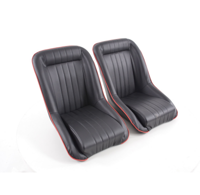 Juego Asientos Deportivos Retro-Look Negro Fk Automotive