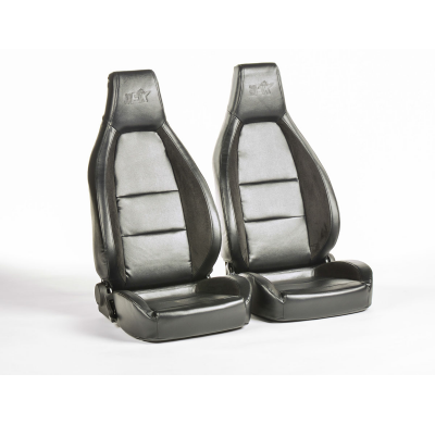 Asientos Deportivos Hamburgo De Cuero Artificial Negro Fk Automotive