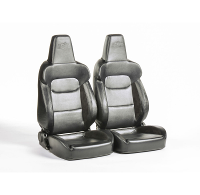 Asientos Deportivos München De Cuero Artificial Negro Fk Automotive