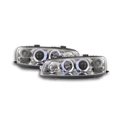 Faros Delanteros Set Angel Eyes Fiat Punto 2 Modelo 188  99-02 Cromado Fk Automotive