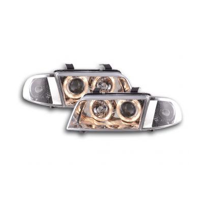 Faros Delanteros Angel Eyes Set  Audi A4 Modelo B5  95-99 Cromado Fk Automotive