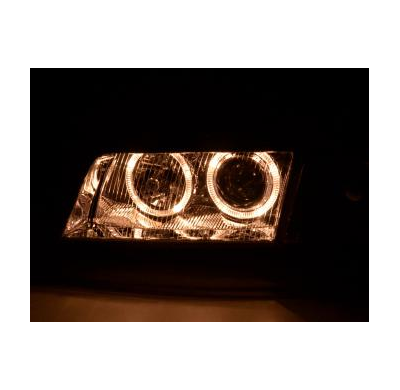 Faros Delanteros Angel Eyes Set  Audi A4 Modelo B5  95-99 Cromado Fk Automotive