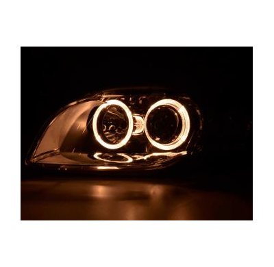 Faros Delanteros Angel Eyes Set  Audi A4 Modelo 8e  05-07 Cromado Fk Automotive