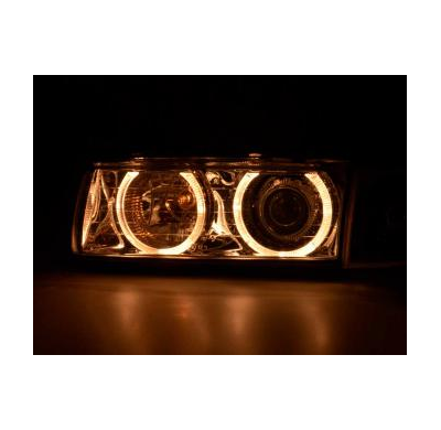 Faros delanteros Angel Eyes Set  BMW serie 3 sedan modelo E36  92-98 cromado Fk automotive