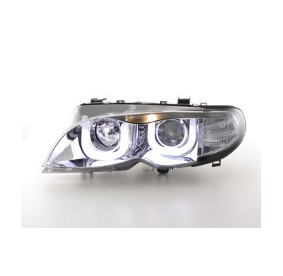 Faros delanteros Angel Eyes BMW serie 3 E46 sedan/Touring  02-05 cromado Fk automotive