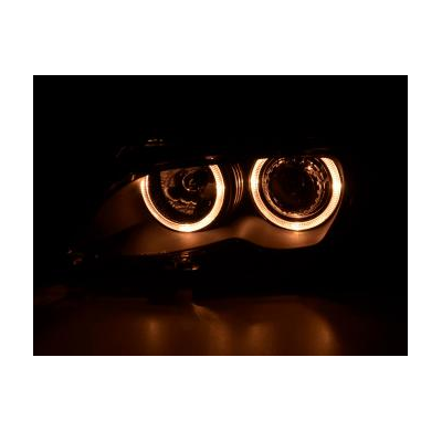 Faros Delanteros Angel Eyes Set  Bmw Serie 3 Sedan Modelo E46  01-03 Negro Fk Automotive