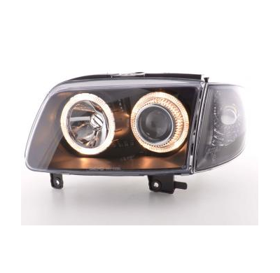 Faros Angel Eyes Para Vw Polo (Tipo 6n2) 99-01 Negro Fk Automotive