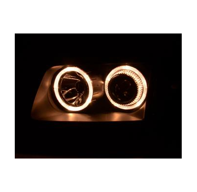 Faros Angel Eyes Para Vw Polo (Tipo 6n2) 99-01 Negro Fk Automotive