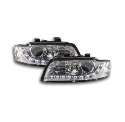 Faros Delanteros Luz Diurna Set Audi A4 Modelo 8e  01-04 Cromado Fk Automotive