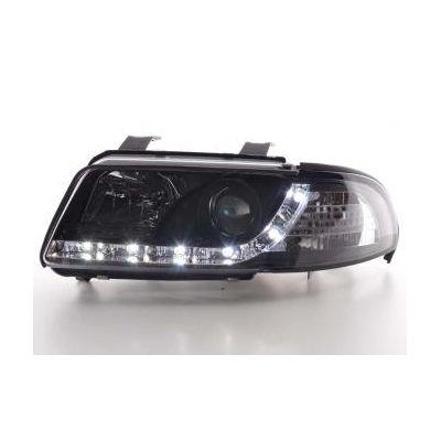 Faros Delanteros Luz Diurna Set Audi A4 Modelo B5  99-01 Negro Fk Automotive